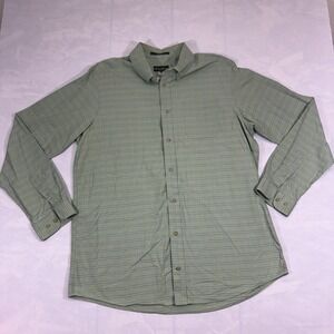 Eddie Bauer Plaid Button Down Shirt XLT Relaxed Fit Green Check Men's